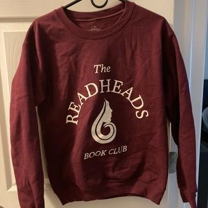 Maroon Readheads book club crew neck sweatshirt size small new toast
